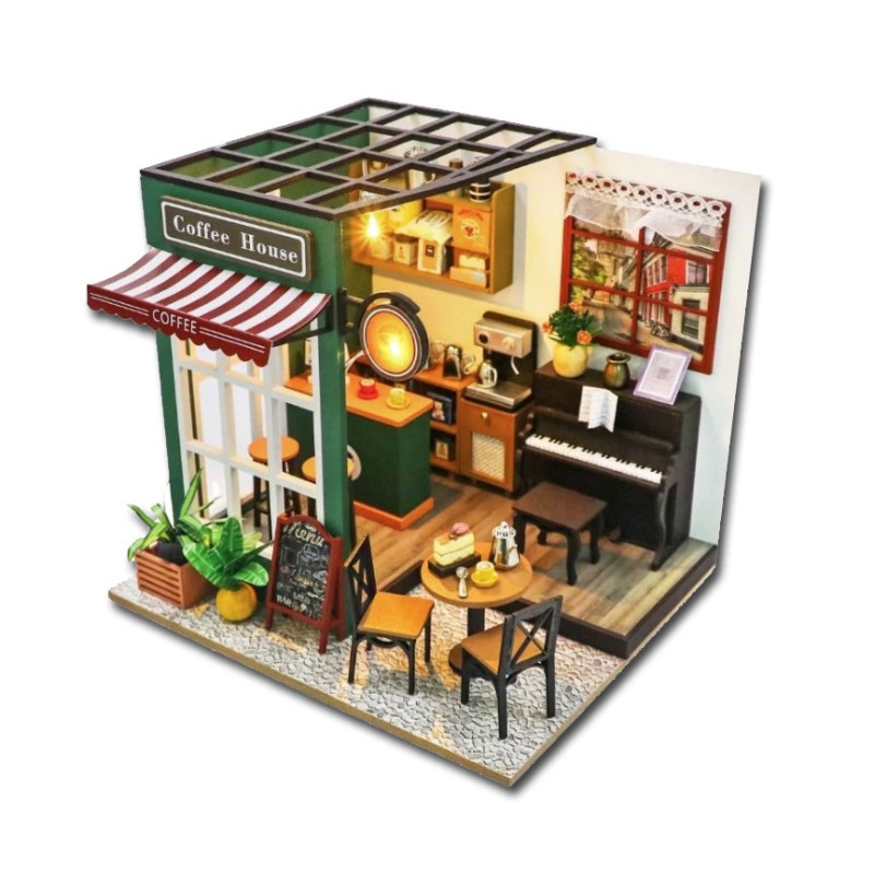 Kit maquette Maison miniature en bois - Café de l'après-midi