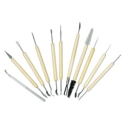 Set de 11 outils de modelage assortis