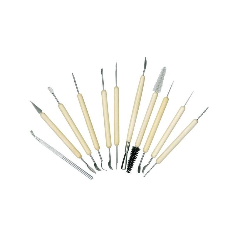 Set de 11 outils de modelage assortis