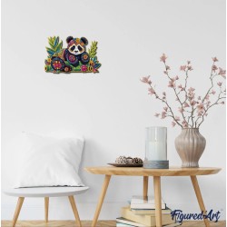 Puzzle en bois 2D x200pcs - Panda floral