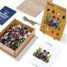 Puzzle en bois 2D x200pcs - Panda floral