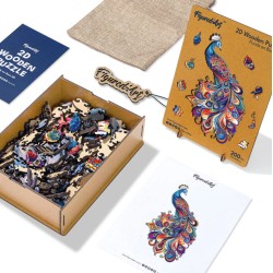 Puzzle en bois 2D x200pcs - Paon