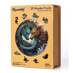 Puzzle en bois 2D x200pcs - Duo de dragons