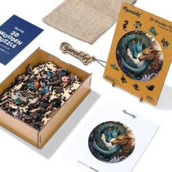 Puzzle en bois 2D x200pcs - Duo de dragons