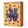Puzzle en bois 2D x200pcs - Poulpe coloré