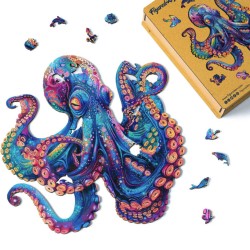 Puzzle en bois 2D x200pcs - Poulpe coloré