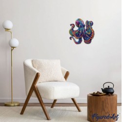 Puzzle en bois 2D x200pcs - Poulpe coloré