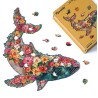 Puzzle en bois 2D x200pcs - Baleine florale