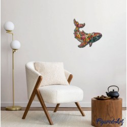 Puzzle en bois 2D x200pcs - Baleine florale