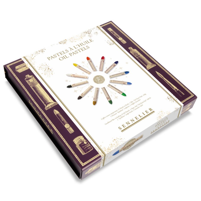 Coffret carton 12 pastels à l'huile Sennelier