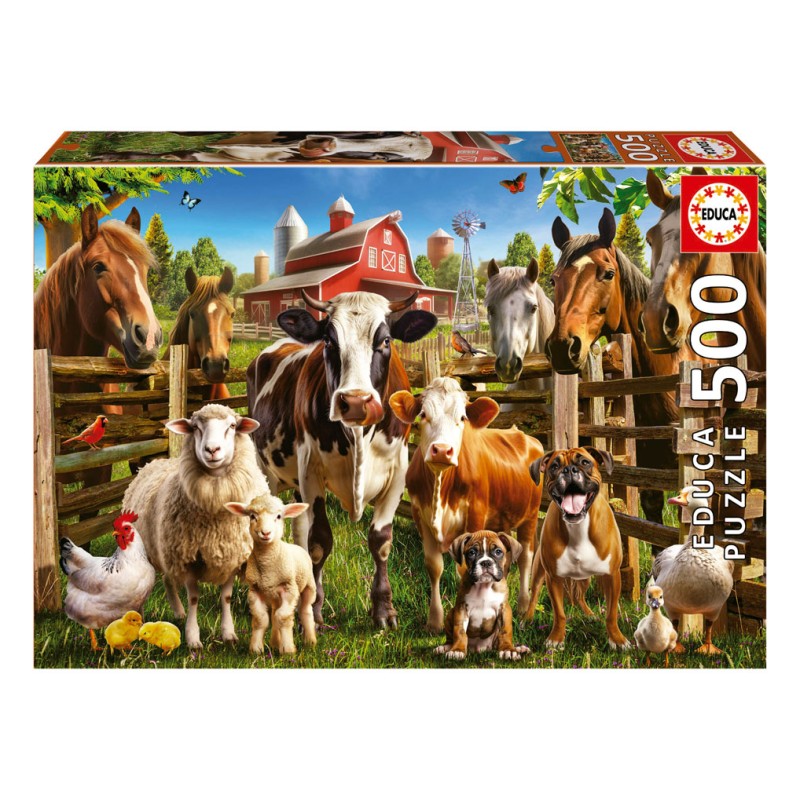 Puzzle 500 pièces - Les malins de la ferme