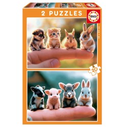 Puzzle Junior 2x20 pièces - Bébés animaux