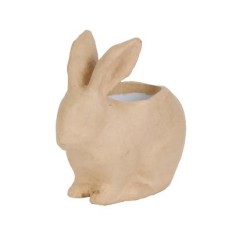 Cache-pot Lapin en papier maché - 19x10x18,5cm