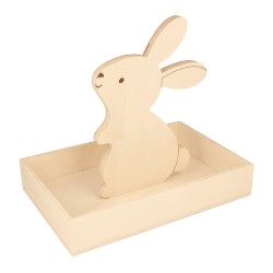 Plateau en bois lapin 25x17x4,5cm