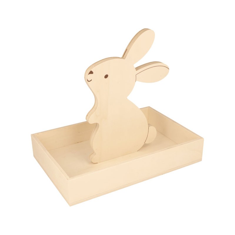 Plateau en bois lapin 25x17x4,5cm