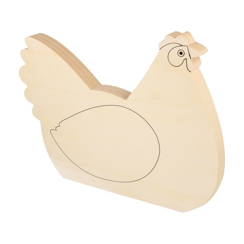Silhouette en bois 30cm Saute-mouton - Poule