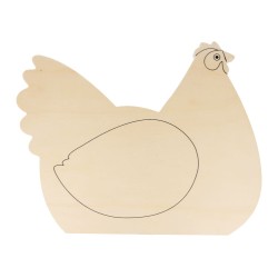 Silhouette en bois 30cm Saute-mouton - Poule