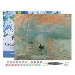 Peinture par numéros Impression soleil levant de Monet sur châssis 40x50 cm