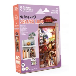 Maquette 3D en bois Book nook - Sakura lane