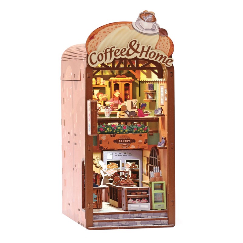 Maquette 3D en bois Book nook - Cosy Coffee
