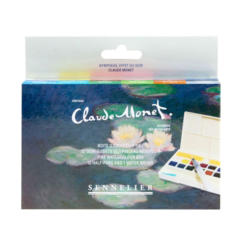 Boite Collection Monet aquarelle fine La Petite Aquarelle x12 demi-godets