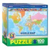 Puzzle 100 pièces - Carte du monde
