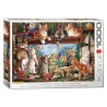 Puzzle 1000 pièces - Chats près de l'aquarium