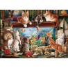 Puzzle 1000 pièces - Chats près de l'aquarium