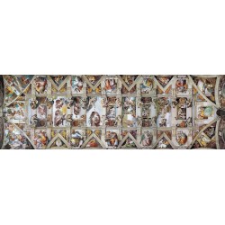 Puzzle 1000 pièces - Panoramique La chapelle Sixtine, plafond, de Michelangelo