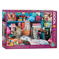 Puzzle 1000 pièces - Chatons dans la salle de couture