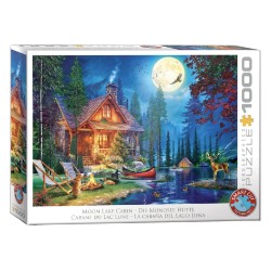 Puzzle 1000 pièces - Cabane du lac lune