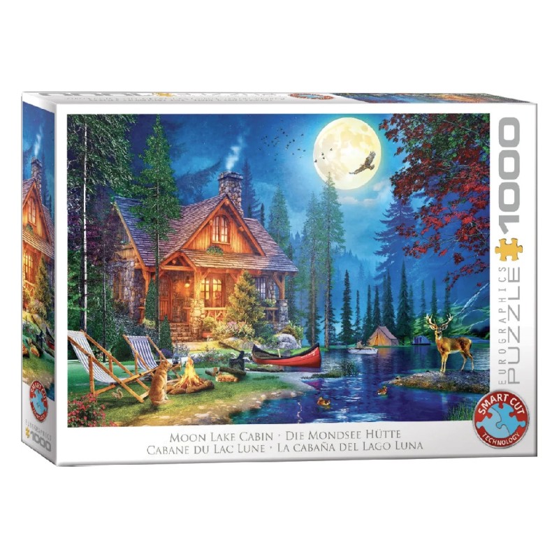 Puzzle 1000 pièces - Cabane du lac lune