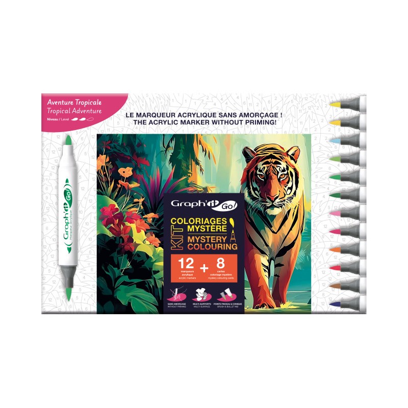 Kit coloriage mystère Aventure Tropicale Graph'It GO