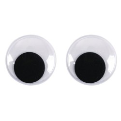 Yeux mobiles adhésifs ø25mm x10pcs