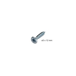 Vis bois ø 3x12 mm à tête fraisée + ailette de coupe, sachet de 50 pcs