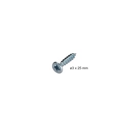 Vis bois ø 3x25 mm à tête fraisée + ailette de coupe, sachet de 50 pcs