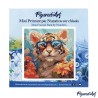 Peinture par numéros Bébé Tigre fantaisie et fleurs sur châssis 20x20 cm