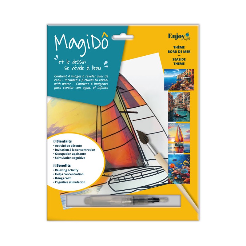 Coloriage à l'eau MagiDô x4pcs - Thème Bord de Mer