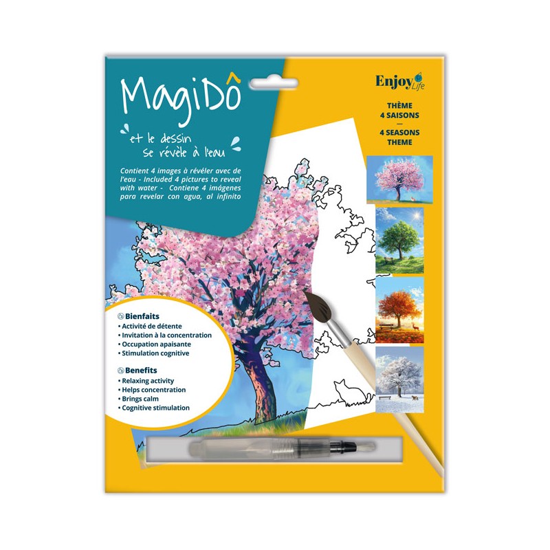 Coloriage à l'eau MagiDô x4pcs - Thème 4 saisons