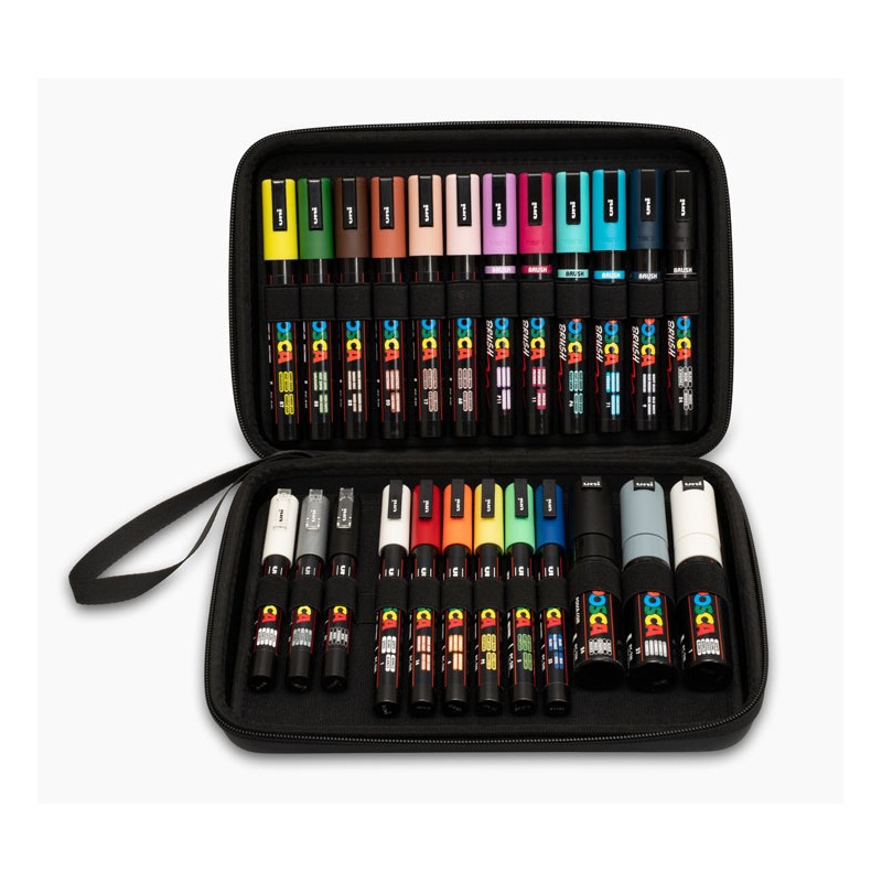 Mallette Posca de 24 marqueurs assortis - Nouvelles couleurs
