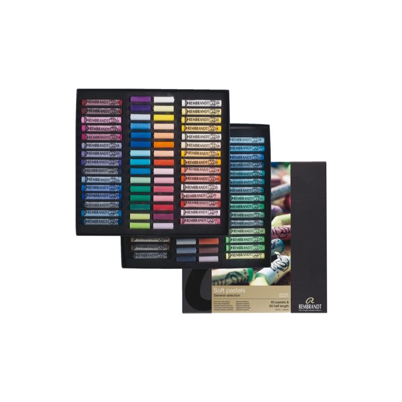 Coffret carton Master de 120 pastels Rembrandt (60 pastels + 60 demi-pastels)