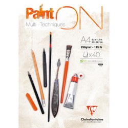 Bloc papier multi-techniques Paint On 250 g/m², 40 fls collées