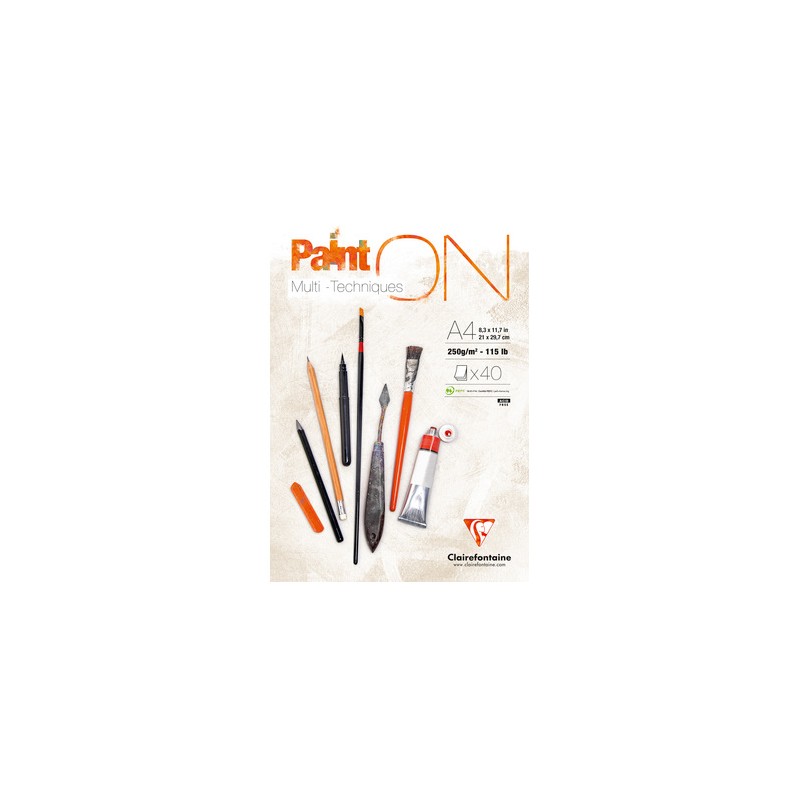 Bloc papier multi-techniques Paint On 250 g/m², 40 fls collées